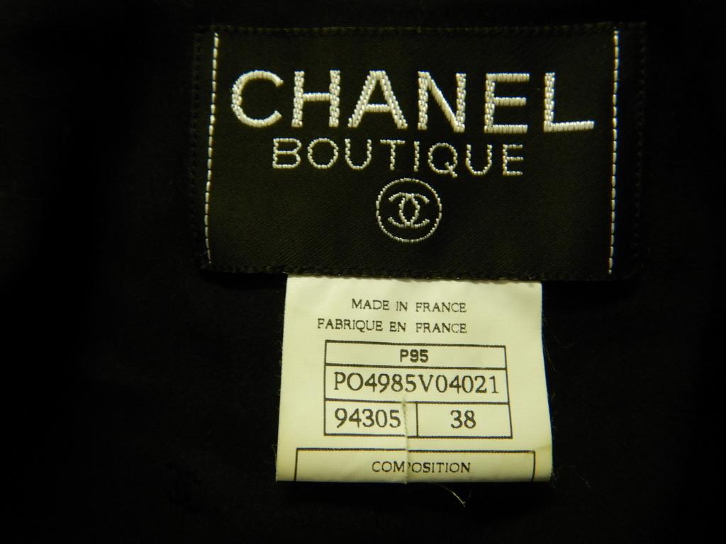 Chanel Spring 1995 Black Cropped Wool Jacket 6