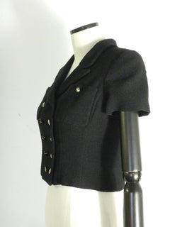 Chanel Spring 1995 Black Cropped Wool Jacket