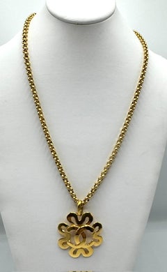 Chanel Spring 1995 Gold CC Logo Pendant Necklace