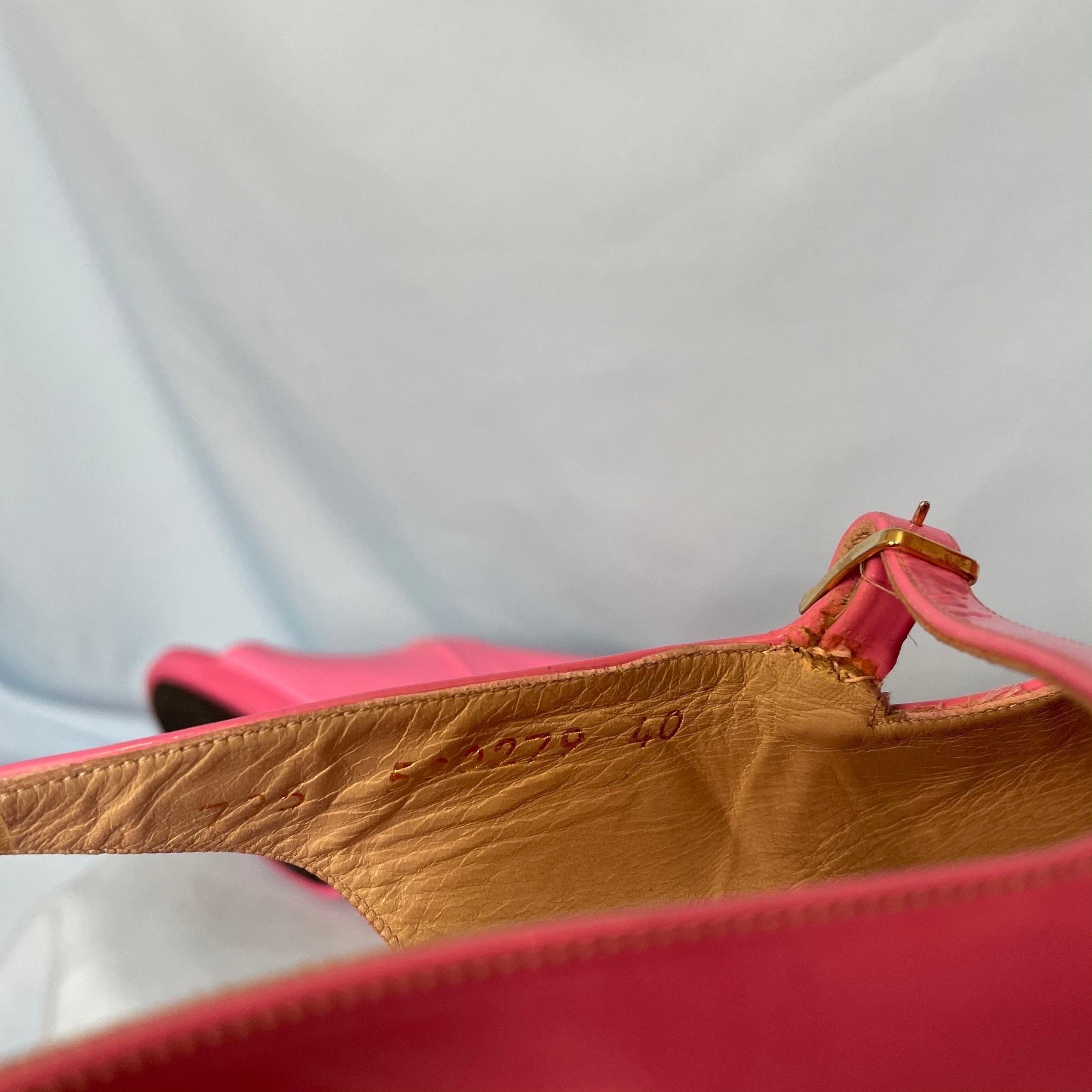 Chanel Frühjahr 1995 Laufsteg Rosa Lacklederschuhe mit Absatz 2