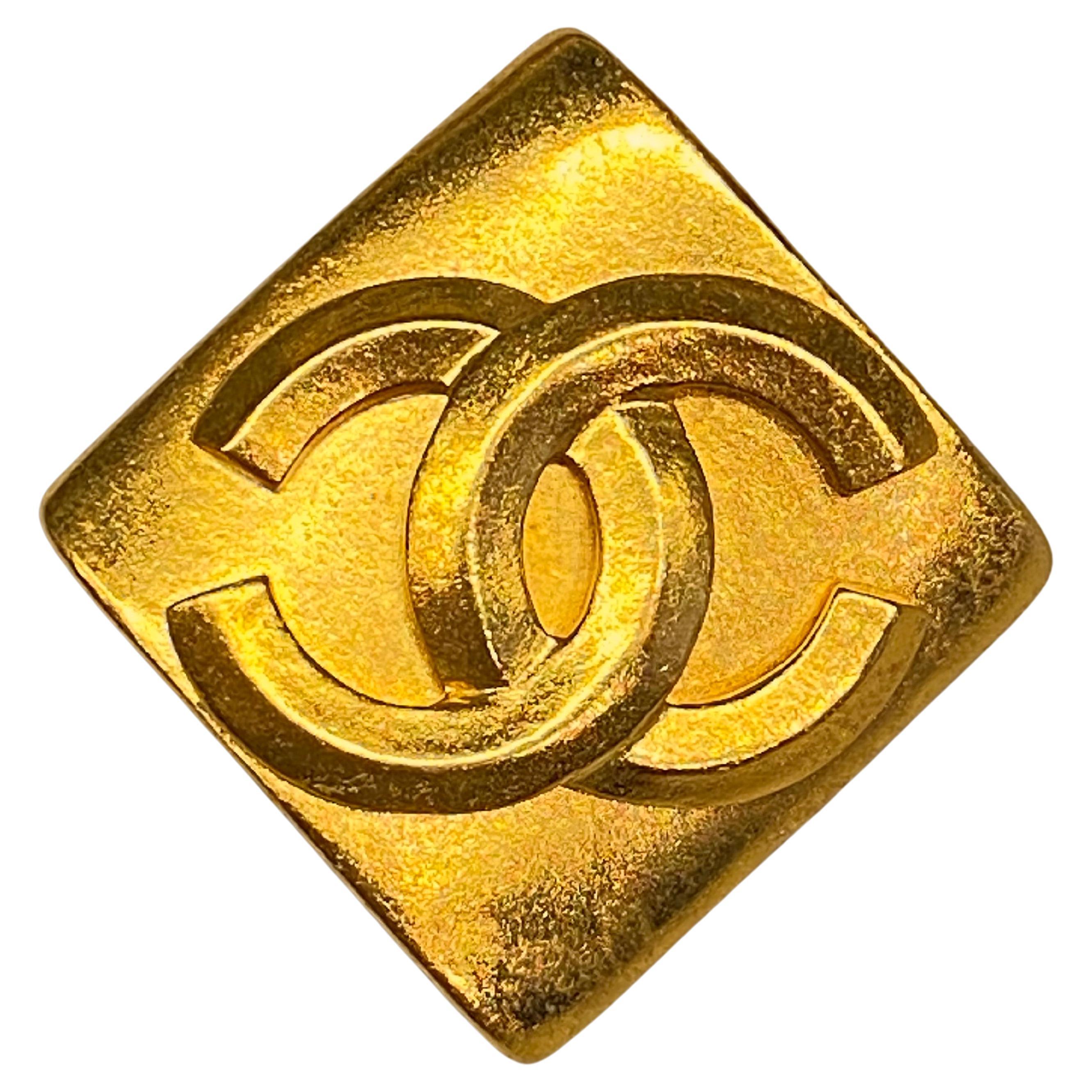 Chanel Spring 1996 Collection Gold CC Brooch