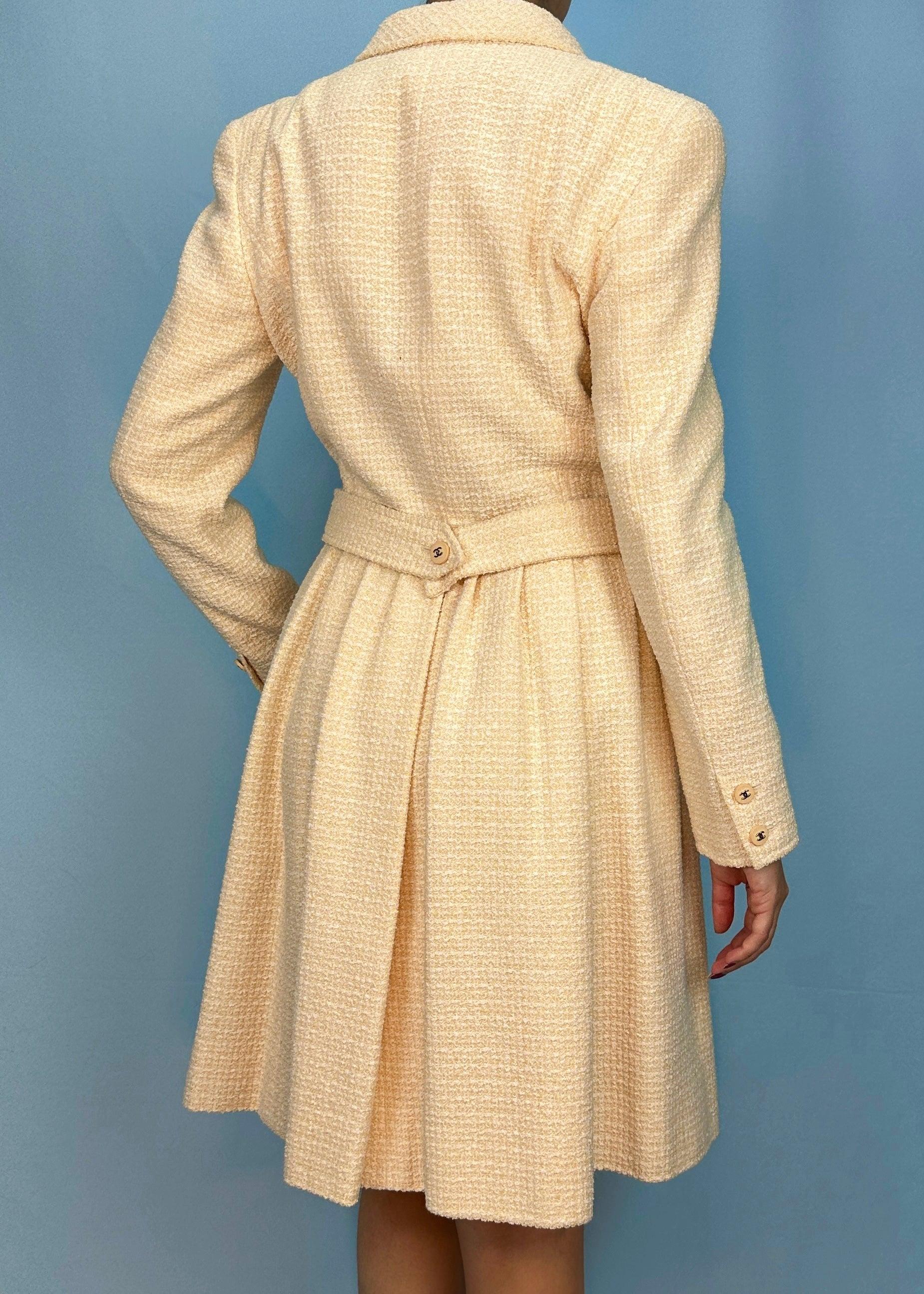 Chanel Spring 1996 Runway Peach Tweed Jacket Dress 1