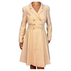 Chanel primavera 1996: abito con giacca in tweed e pesca