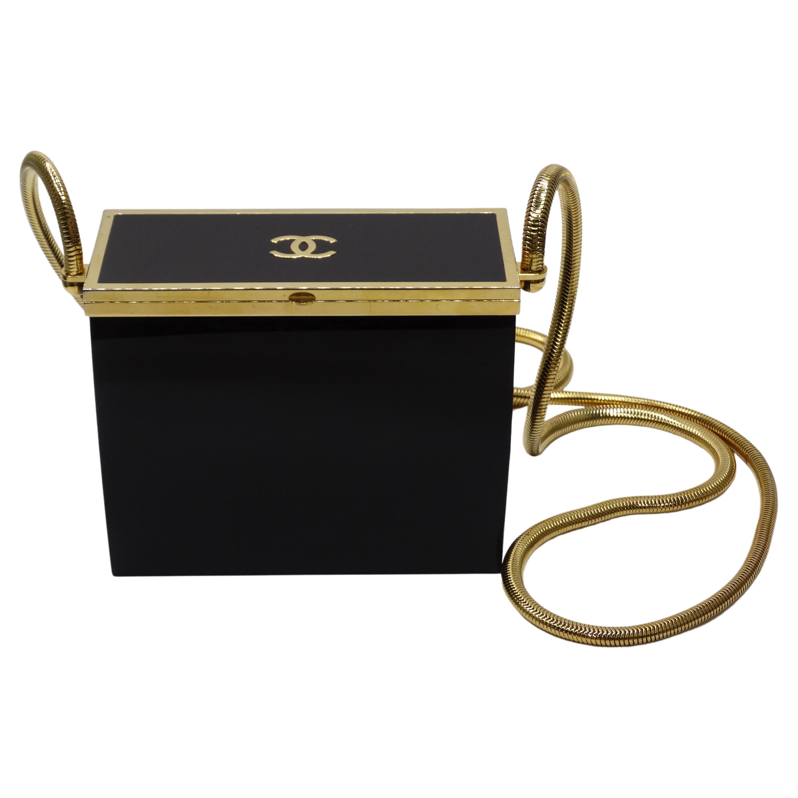 Chanel Minaudière Evening Mini Vintage 1997 Metallic Rare Cc Charm Gold  Clutch