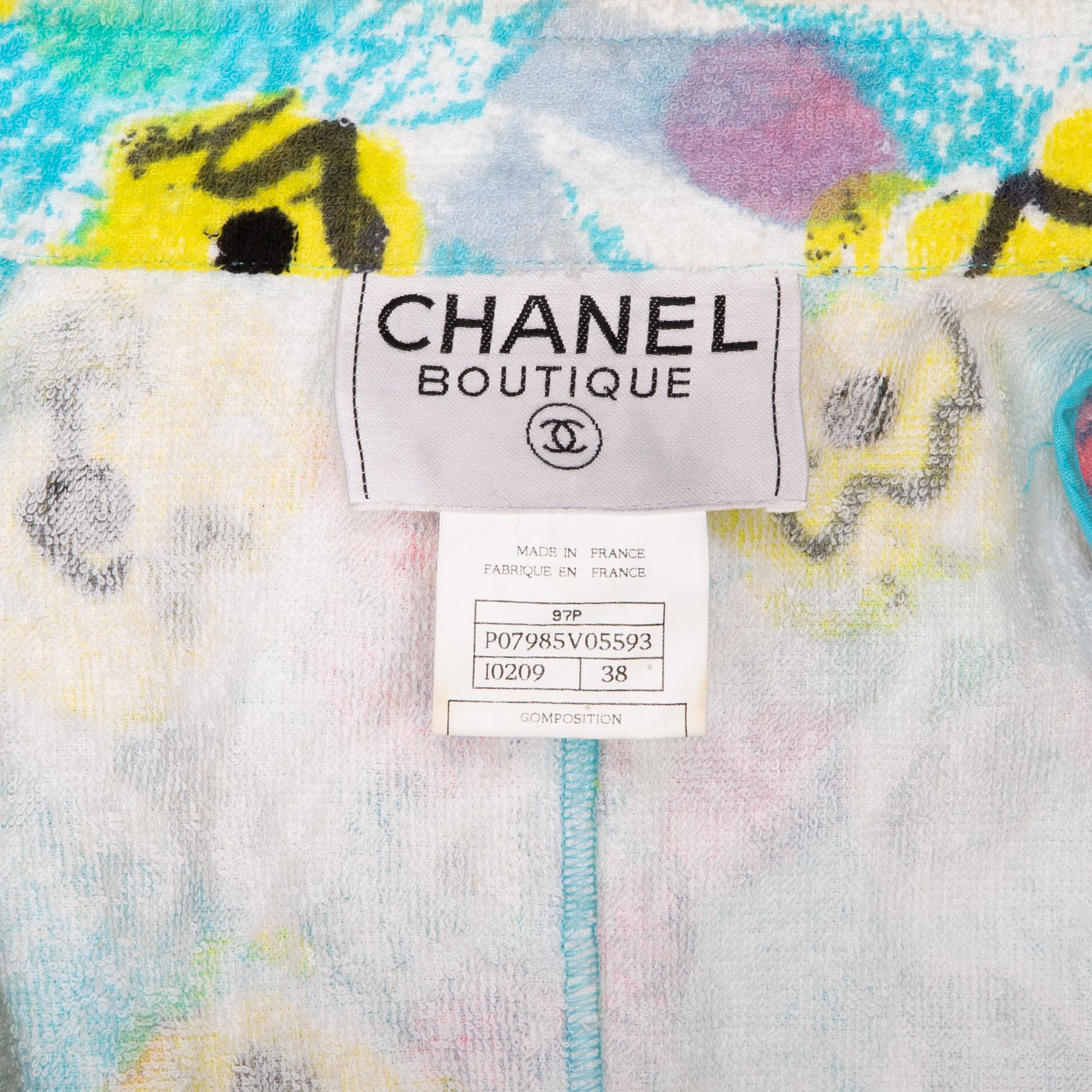 Vert Chanel - Printemps 1997 - Ensemble de jupes en éponge imprimée pour le défilé