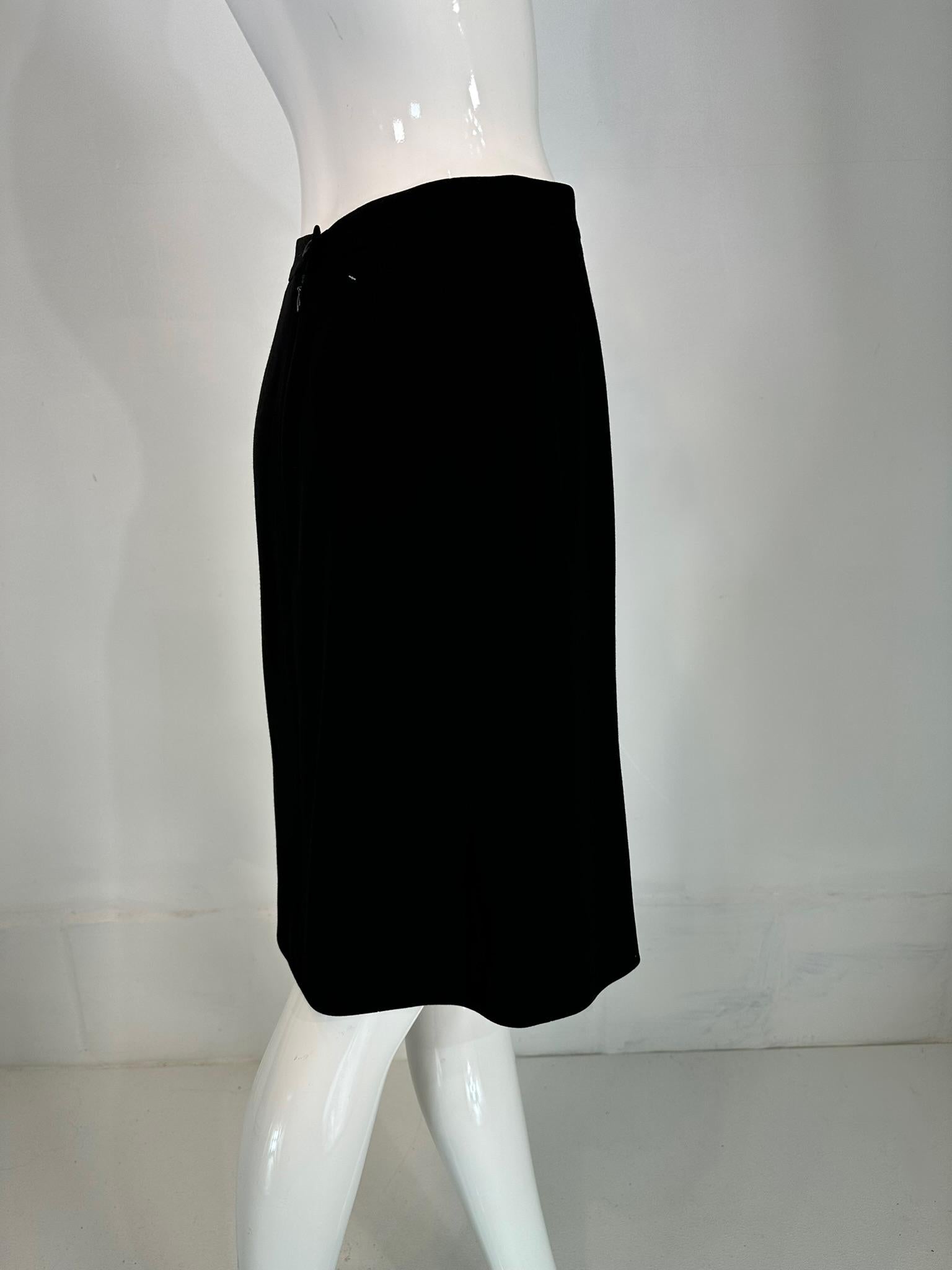 Chanel Spring 1998 Black 100% Wool Paneled Pencil Skirt 36 For Sale 6