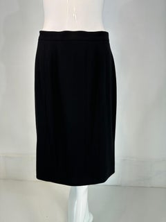 Chanel Spring 1998 Black 100% Wool Paneled Pencil Skirt 36