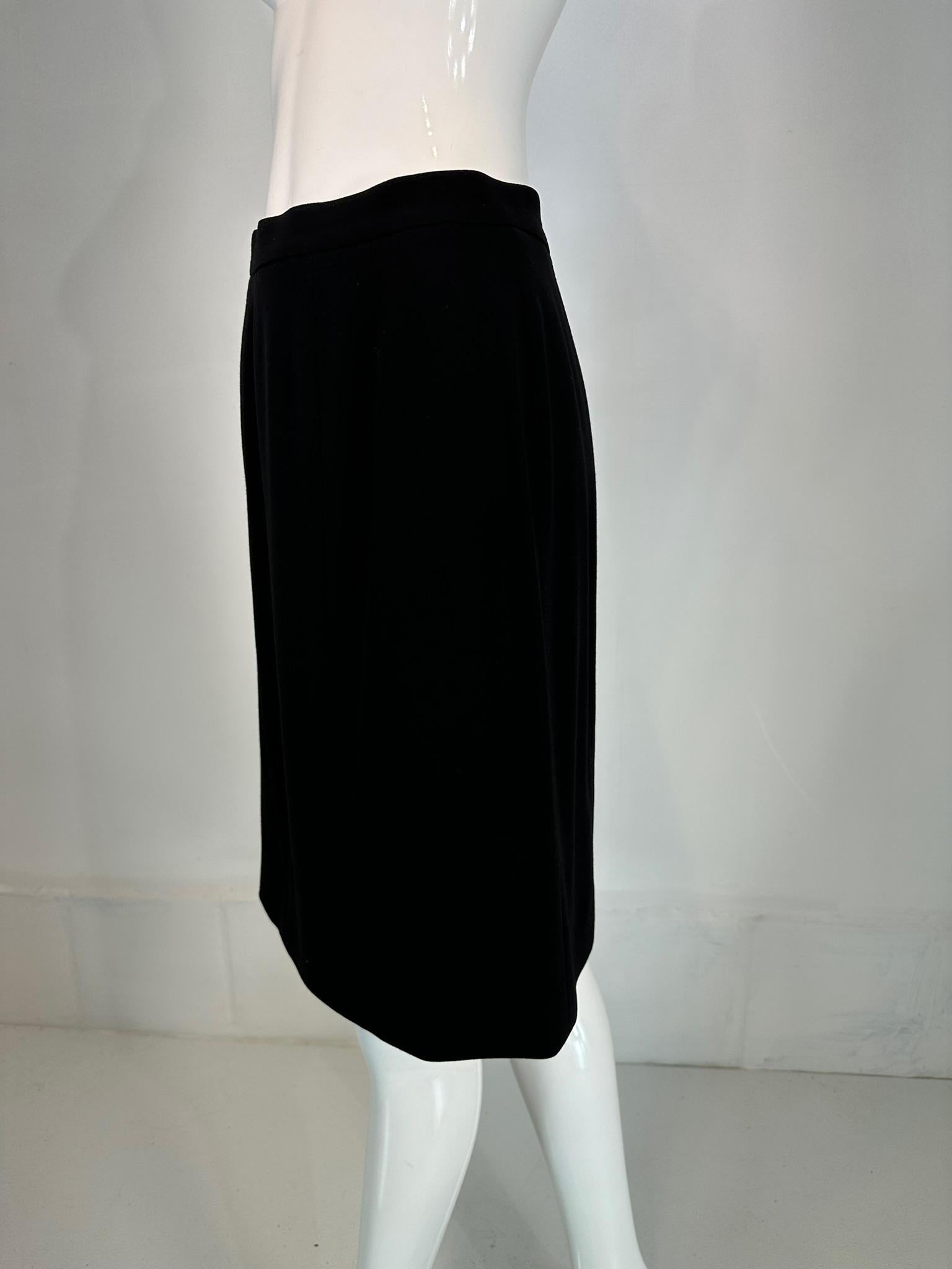 Women's Chanel Spring 1998 Black 100% Wool Paneled Pencil Skirt 36 For Sale