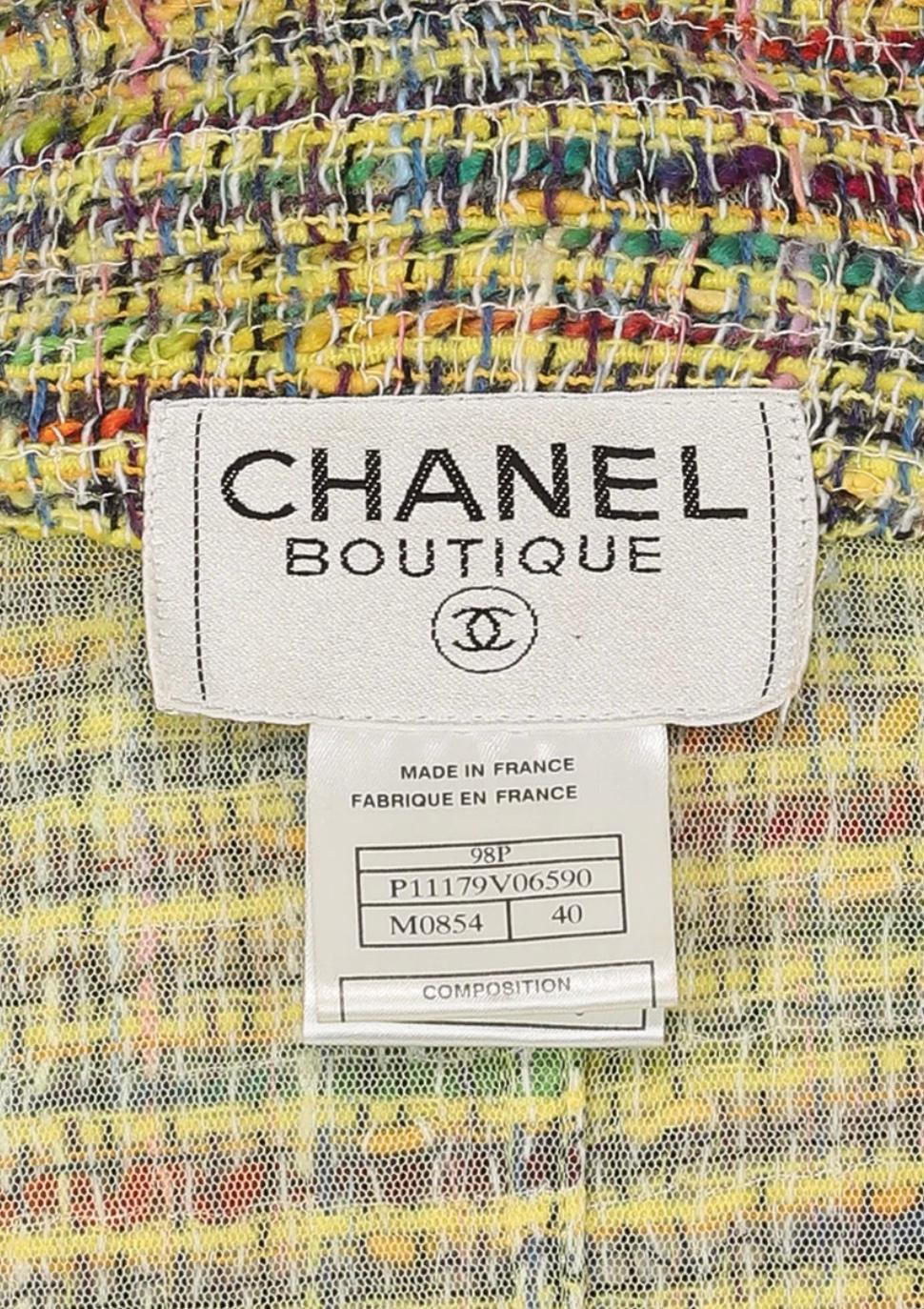 Tailleur pantalon en tweed Chanel printemps 1998 Pour femmes en vente