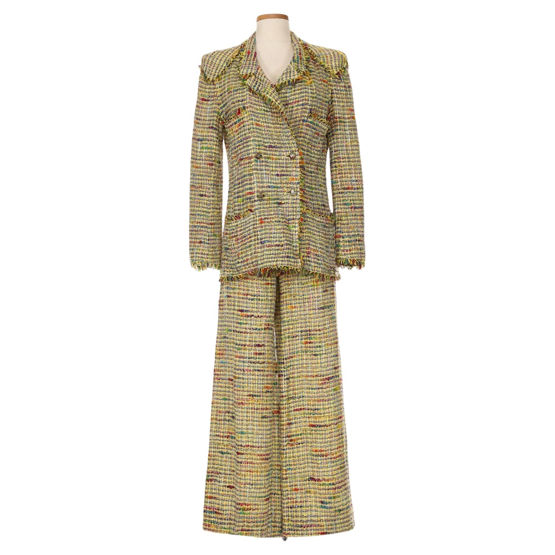 Chanel Spring 1998 Tweed Pant Suit For Sale