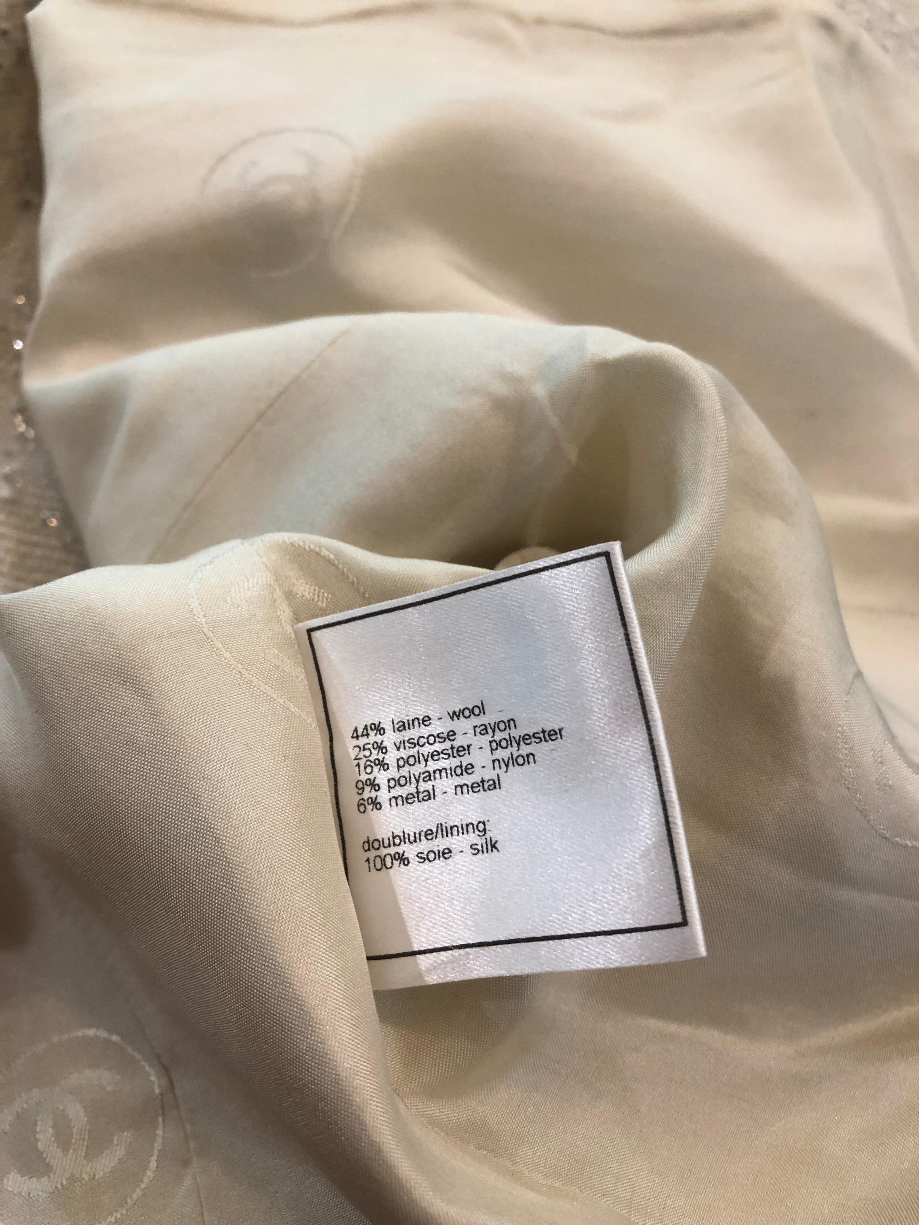 Chanel Spring 1999 Size 36 Fantasy Tweet Ivory Silver Vintage Cropped Jacket 99P 9