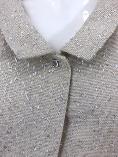 Chanel Spring 1999 Size 36 Fantasy Tweet Ivory Silver Vintage Cropped Jacket 99P