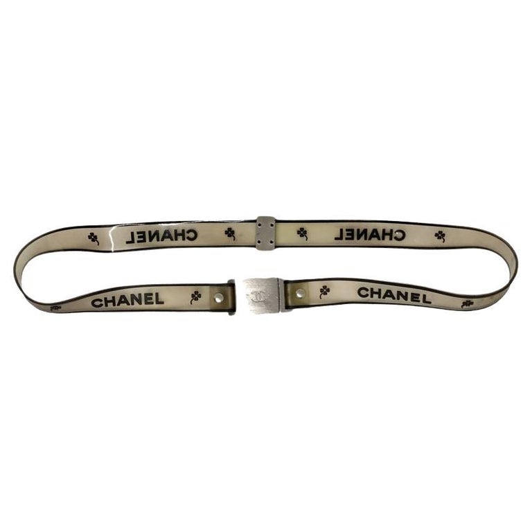 Chanel Spring 2001 Rubber Logo and Clover Belt Silverbuckle  display picture 2
