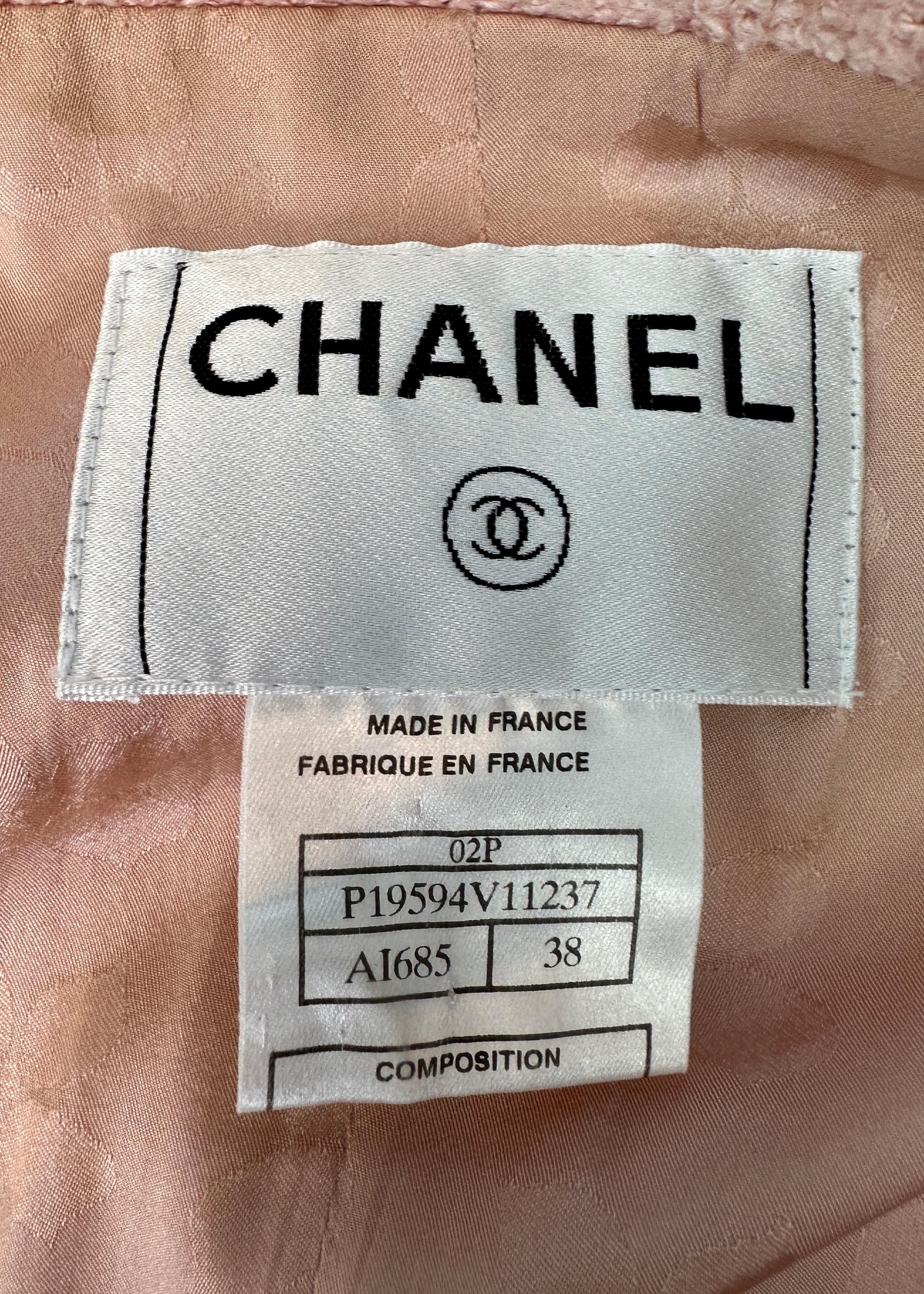 Chanel Spring 2002 Pink Silk Knit Jacket For Sale 2