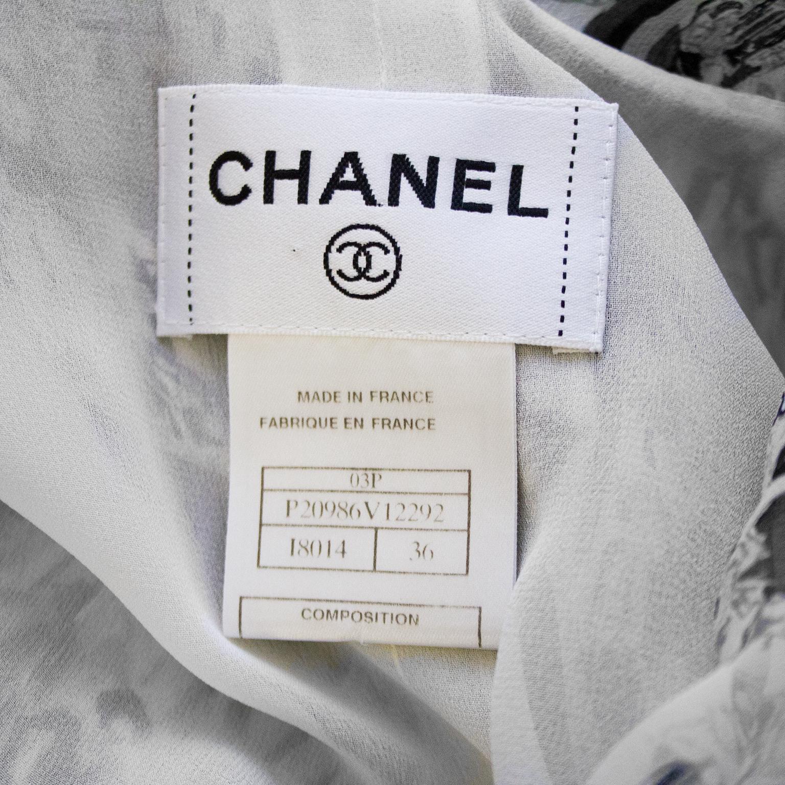 Chanel Spring 2003 Coco Chanel Chiffon Shirtdress  2