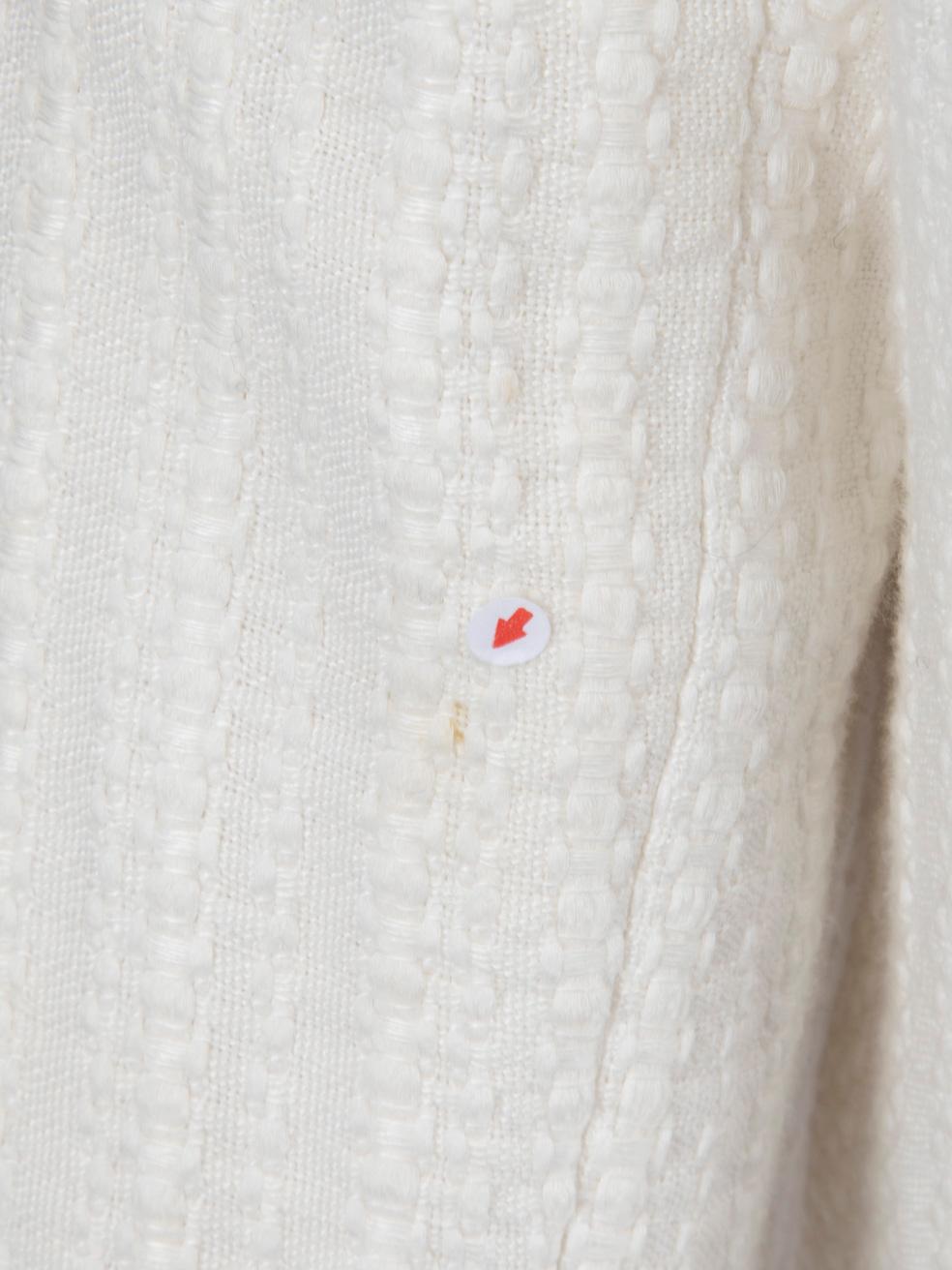 Chanel Spring 2003 Ecru Embroidered Blazer Size M For Sale 4