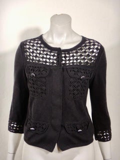 Chanel Spring 2006 Black Knit Cardigan Sweater