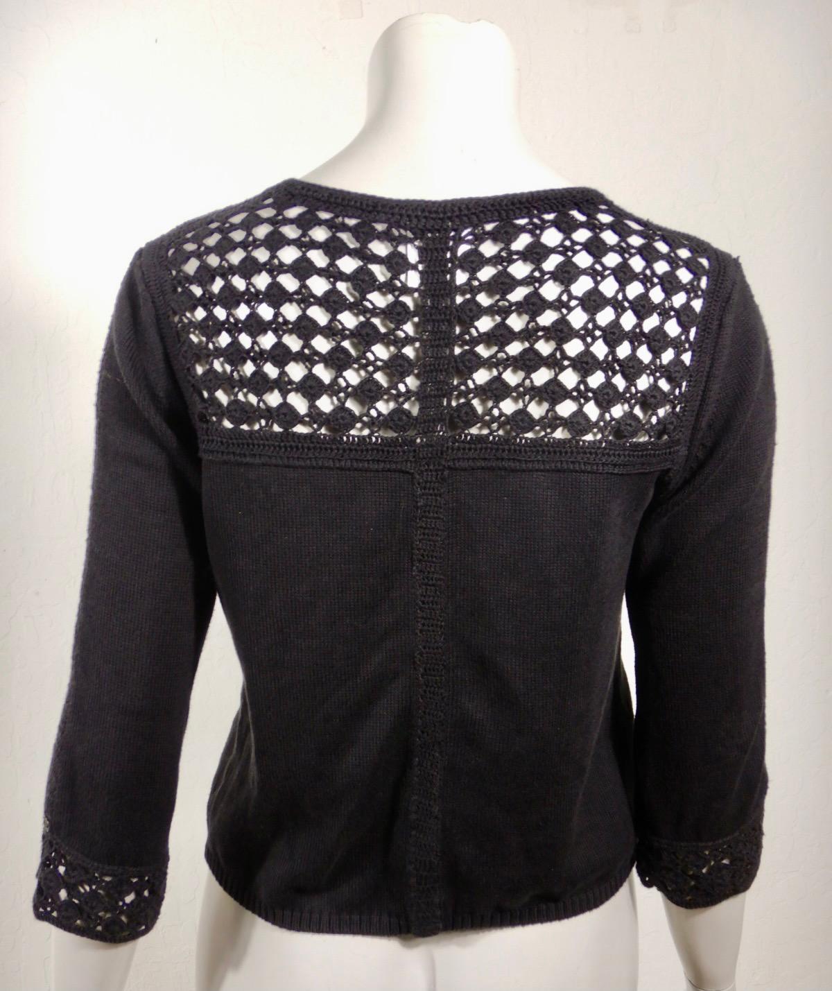 Women's Chanel Spring 2006 Black Knit Cardigan Sweater For Sale
