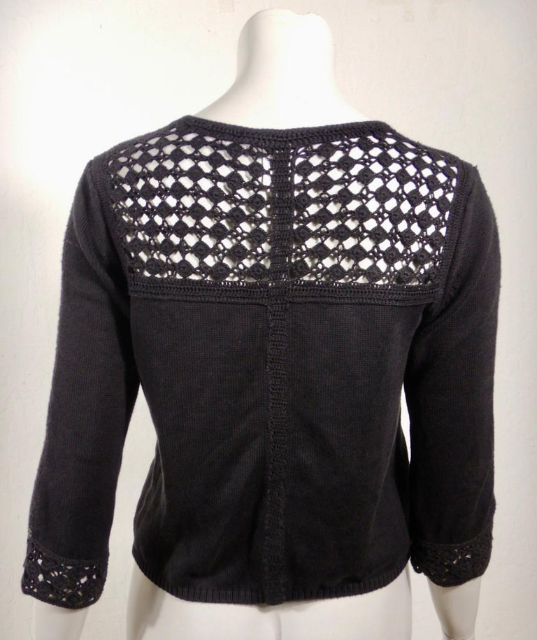 Chanel Spring 2006 Black Knit Cardigan Sweater