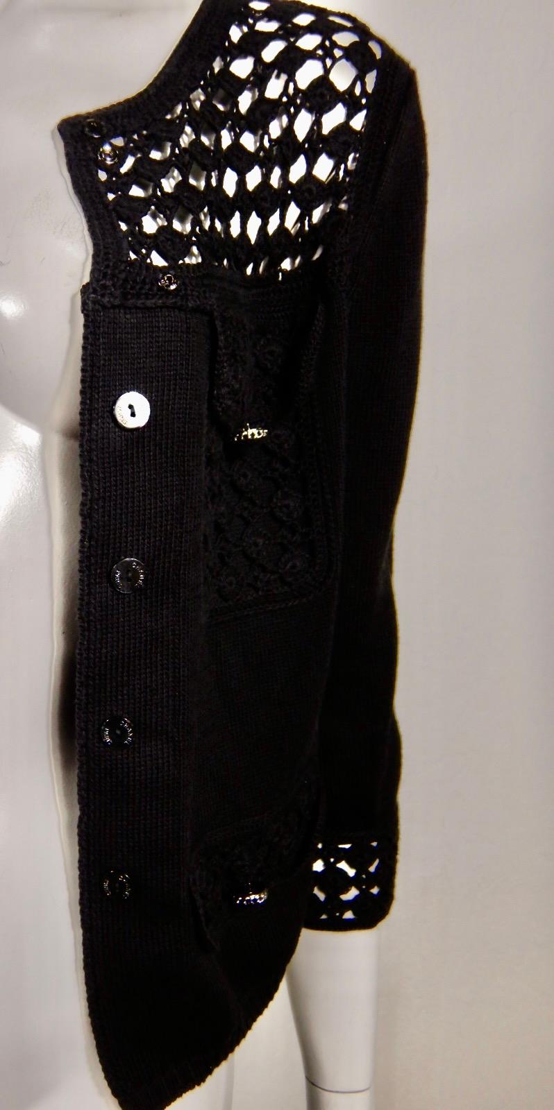 Chanel Spring 2006 Black Knit Cardigan Sweater For Sale 5