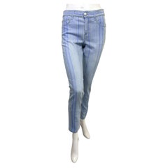 Jeans in denim a righe blu sfumatate Chanel Primavera 2006, taglia FR 36