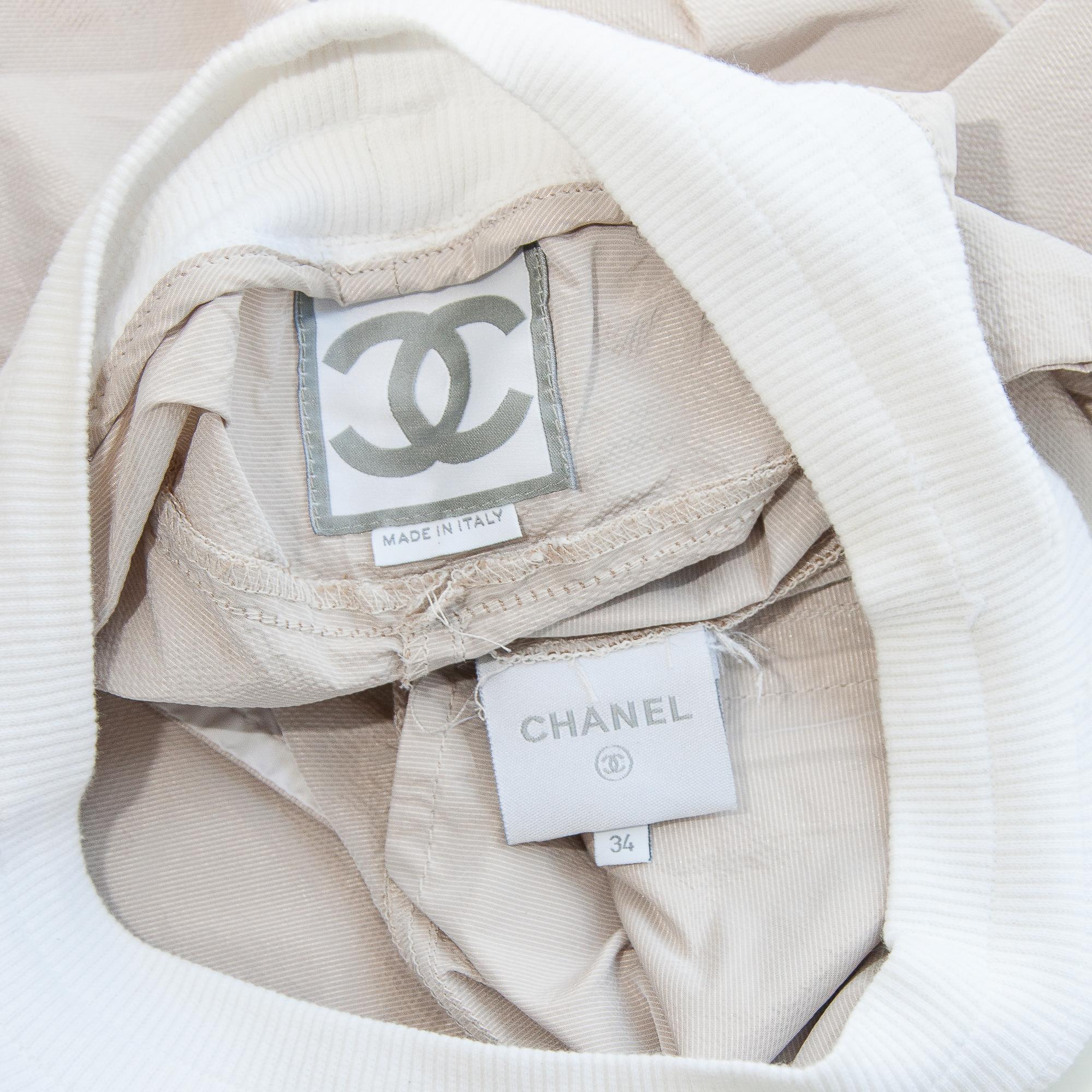 Chanel primavera 2007 Identificazione Pantaloni Capri Beige taglia 34 in vendita 1