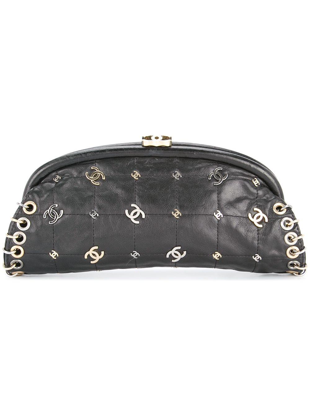 Chanel Spring 2007 Limited Edition Charm Rare Black Leather Clutch For Sale 5