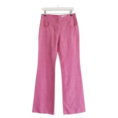 Chanel Spring 2007 Pink Slubbed Silk Flared Trousers (Pantalon évasé en soie flammée)