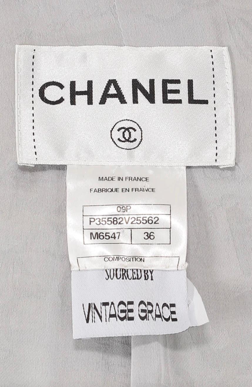 Tailleur jupe en tweed gris Chanel printemps 2009 Pour femmes en vente