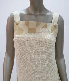 Chanel Spring 2010 Beige Tweed Leather Parts Dress