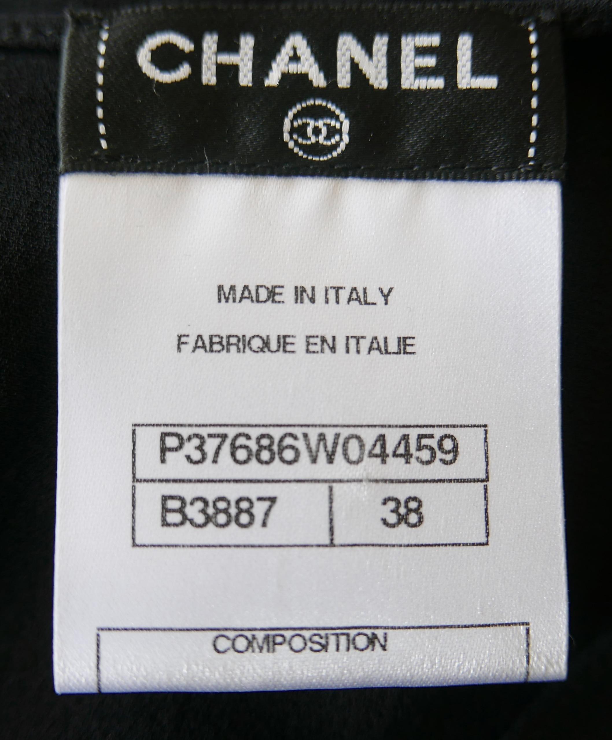 Chanel Frühjahr 2010 Hahnentritt-Bluse aus Seide mit Frilled aus Seide im Angebot 1