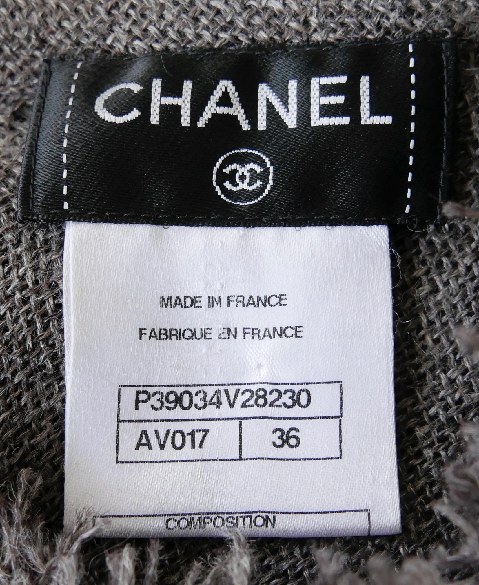 Chanel Frühjahr 2010 Kleid mit Origami-Besatz aus Leinen und Alpaka im Angebot 3