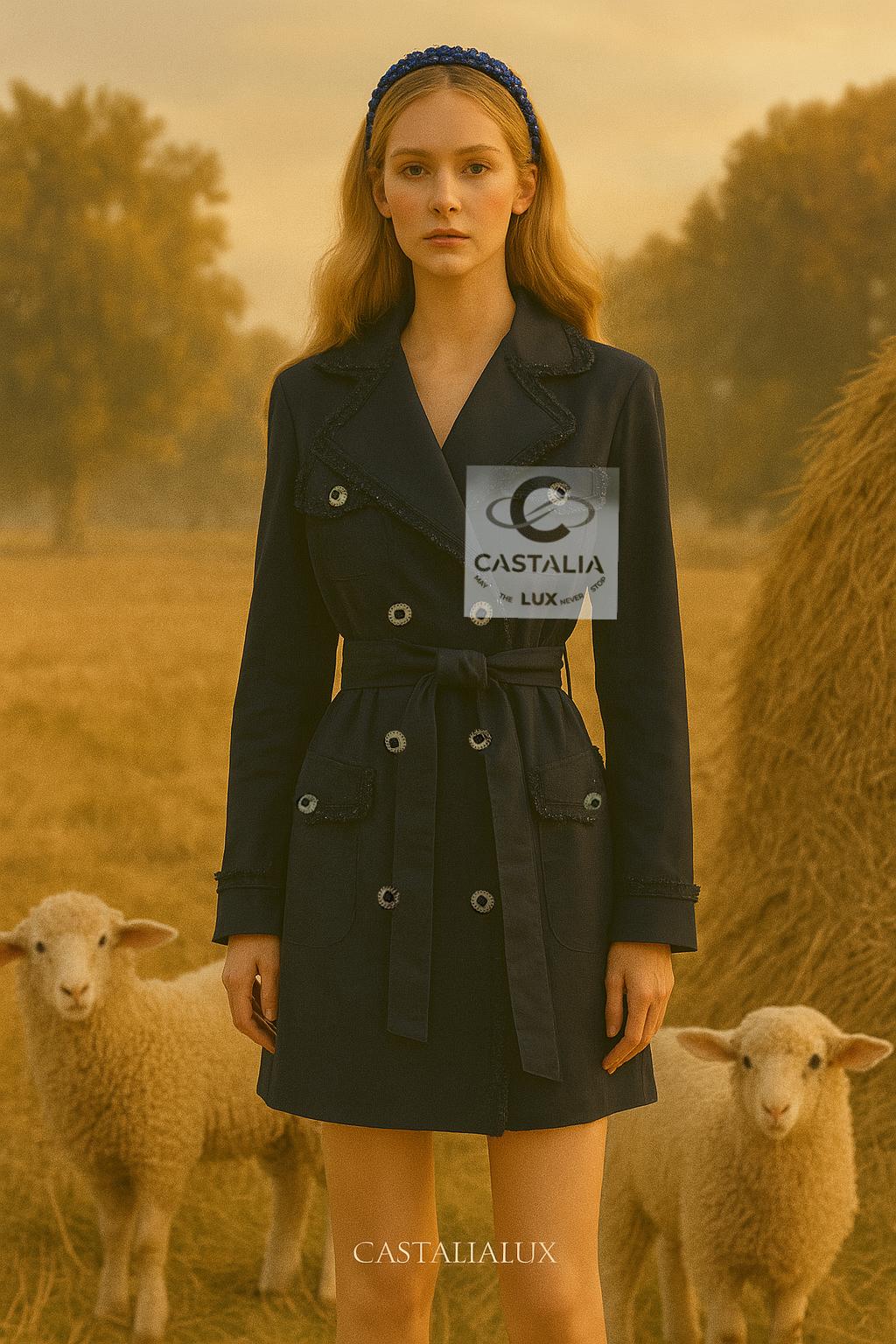Chanel Spring 2010 Pastoral Black Trench CC Gripoix Buttons 34 FR