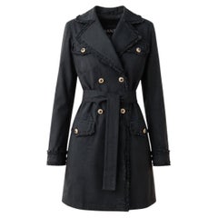 Chanel Spring 2010 Pastoral Black Trench CC Gripoix Buttons 34 FR