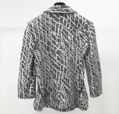 CHANEL Spring 2012 Graffiti Tweed Black White Jacket Sz.38