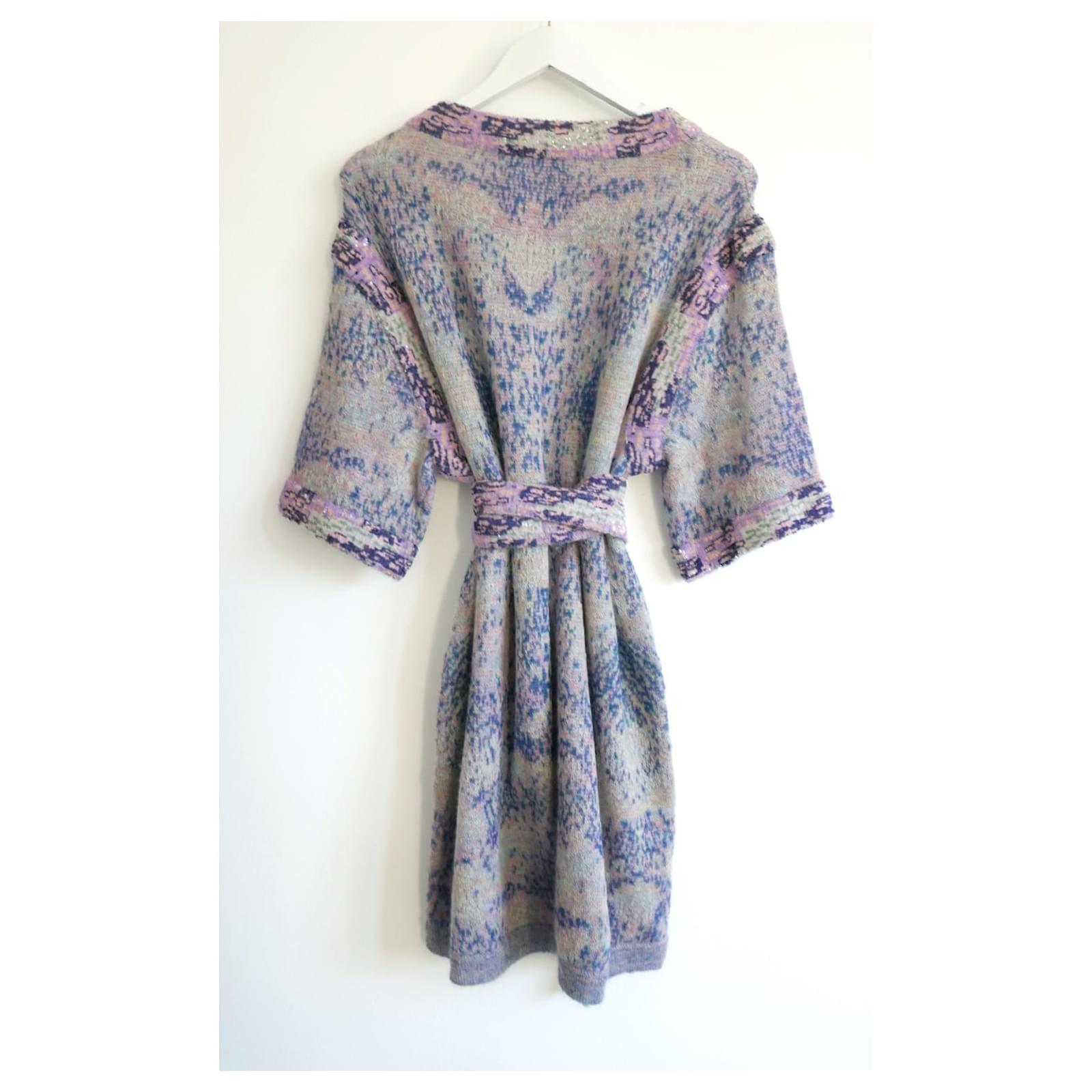 Chanel Spring 2014 Sequin Trim Pastel Knit Dress For Sale 1