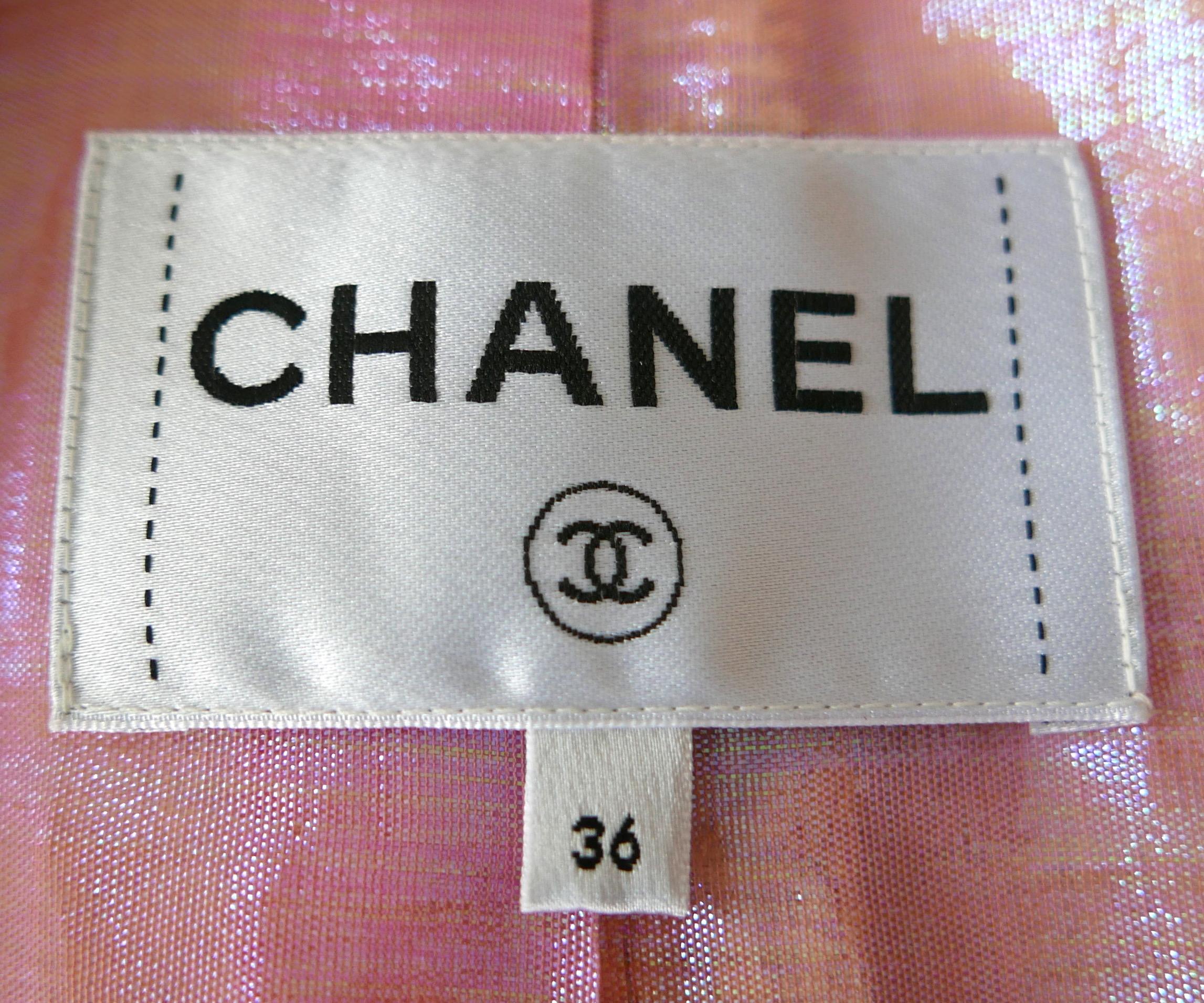 Chanel Spring 2016 Candy Pink Fantasy Tweed Lightweight Coat  For Sale 5