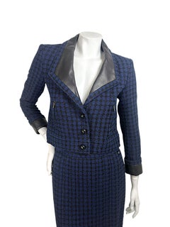 Chanel Spring 2016 Tweed & Leather Skirt Suit Set
