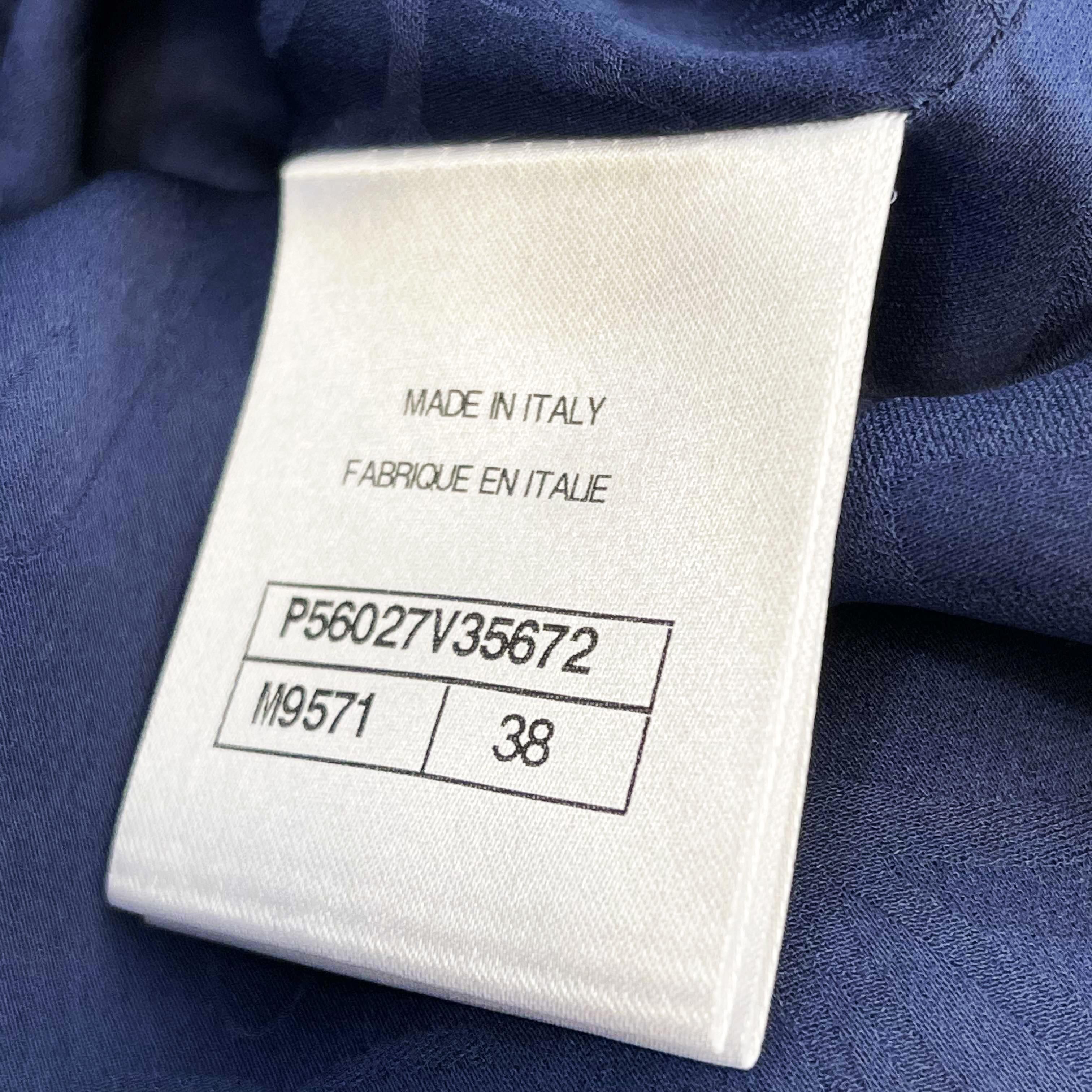 CHANEL- Abrigo de tweed fantasía primavera 2017 - Azul marino y blanco - 38 US 6 NWT en venta 6