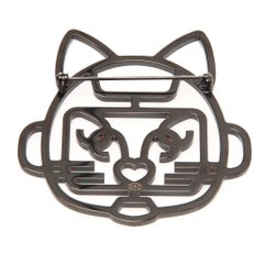 Chanel Spring 2017 Swarovski Cat Robot Brooch