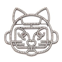 Chanel Spring 2017 Swarovski Cat Robot Brooch