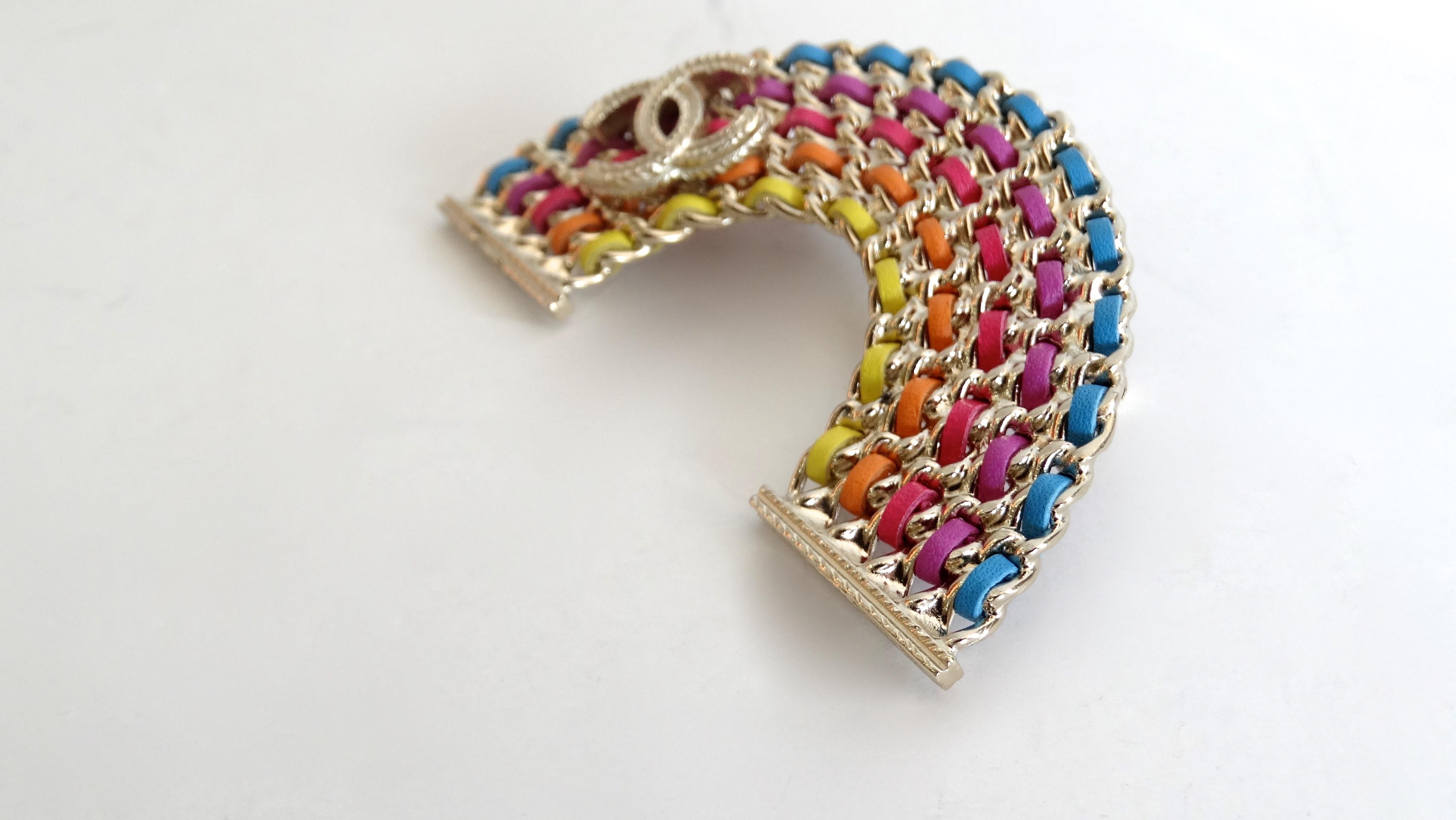 Chanel Spring 2018 'CC' Rainbow Brooch  In Excellent Condition In Scottsdale, AZ