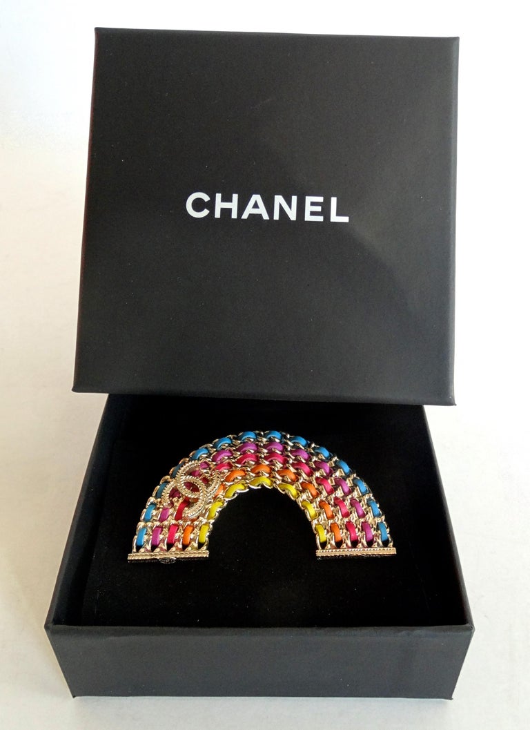 chanel rainbow brooch