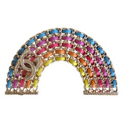 Chanel Spring 2018 'CC' Rainbow Brooch 
