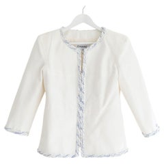 Chanel Spring 2018 Iridescent Cotton Tweed Trim Jacket 18P