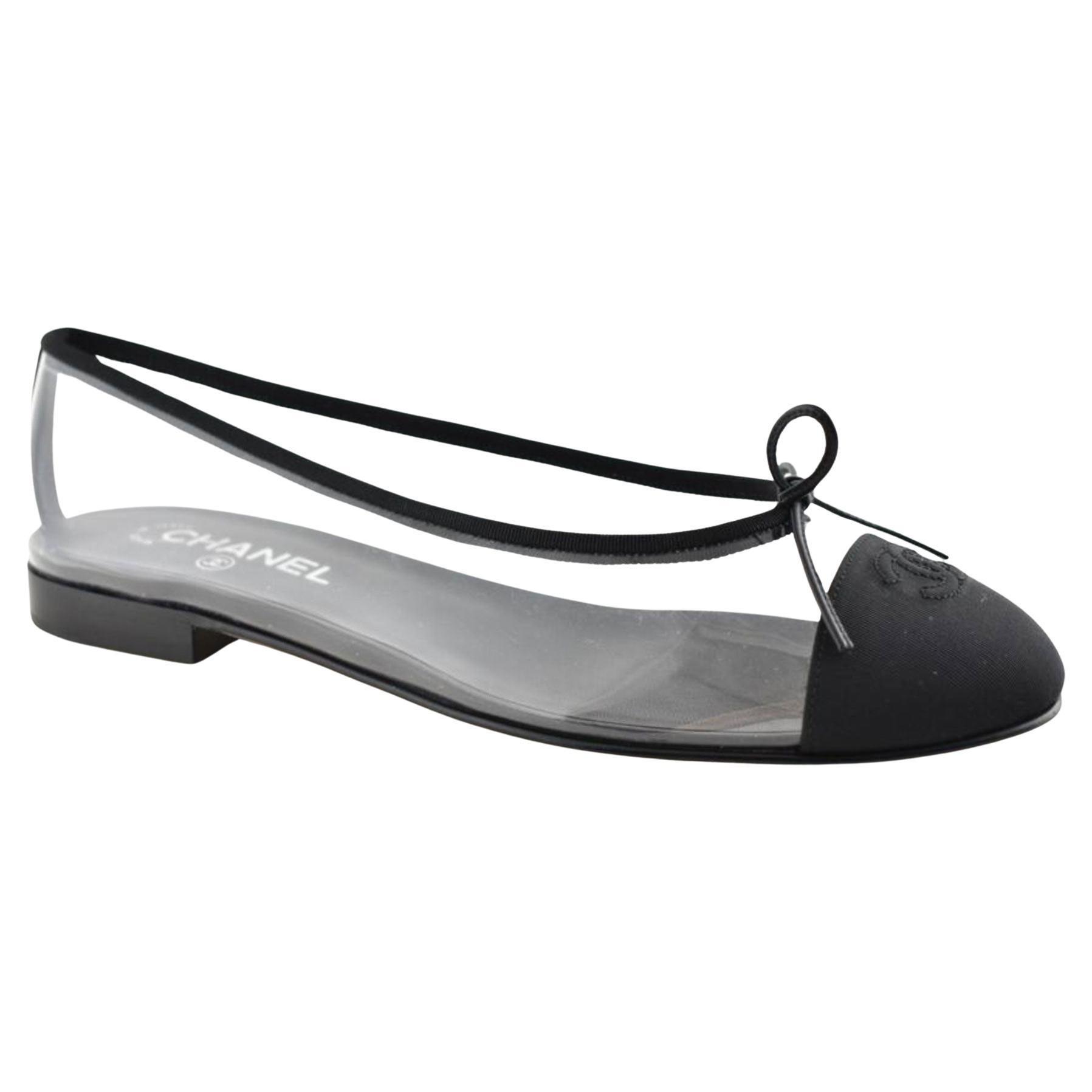 Women's Chanel  Spring 2018 Transparent Clear Naked Ballet Flats 41 For Sale