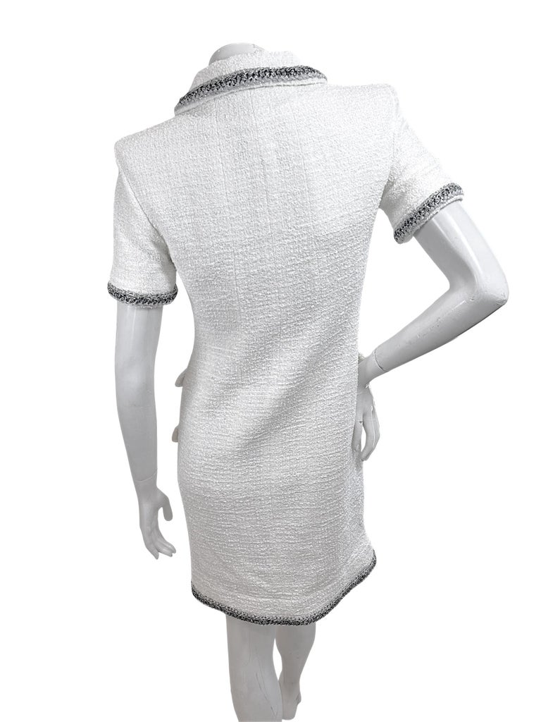chanel tweed dress white M / Cream this mini dress exudes modern elegance CHANEL on X: 