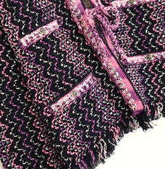 Chanel Spring 2021 Navy & Pink Knit Jacket 21P