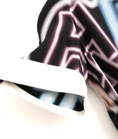 Chanel Spring 2021 Neon Logo Print Silk Blouse