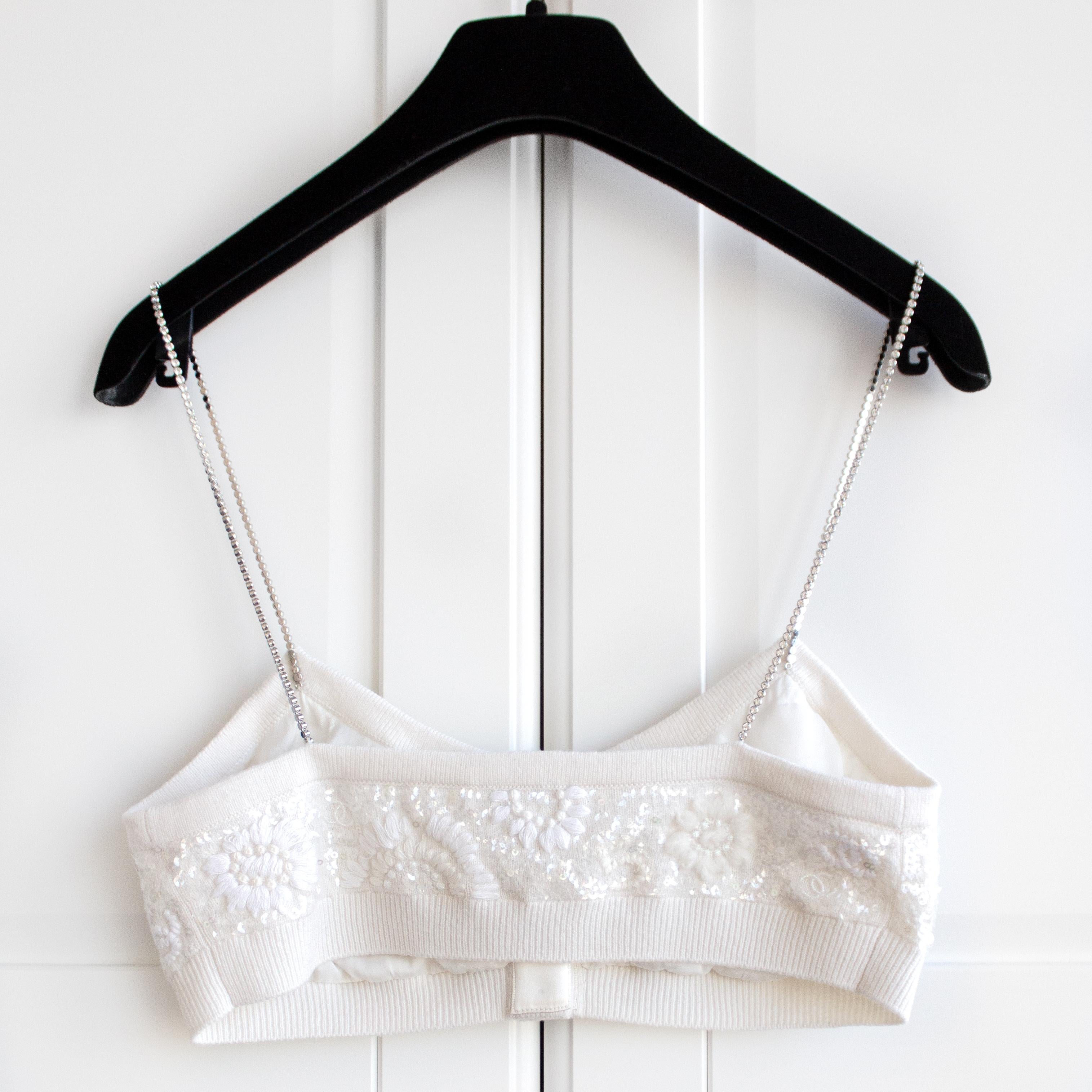 white embellished crop top